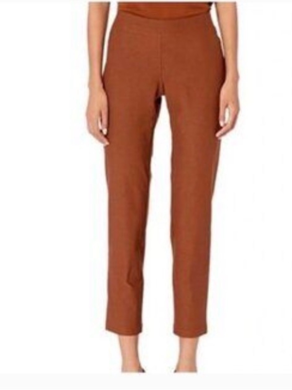 Eileen Fisher Washable‎ Stretch Crepe Pull On Travel Pants Size Nutmeg-Brown